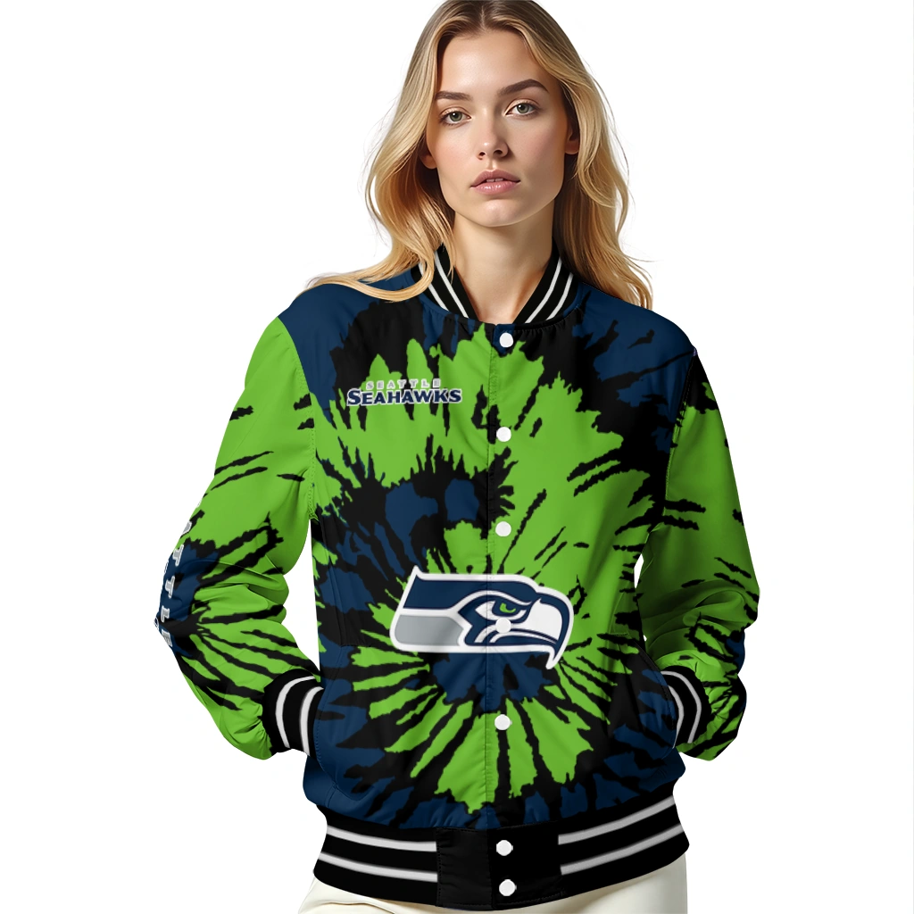 personalized seattle seahawks burst splatter blue varsity jacket latest model personalized seattle seahawks burst splatter blue varsity jacket latest model