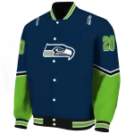 personalized seattle seahawks chevron style blue varsity jacket best selling
