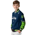 personalized seattle seahawks chevron style blue varsity jacket best selling