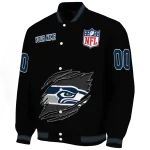 personalized seattle seahawks claw scratch black varsity jacket best selling