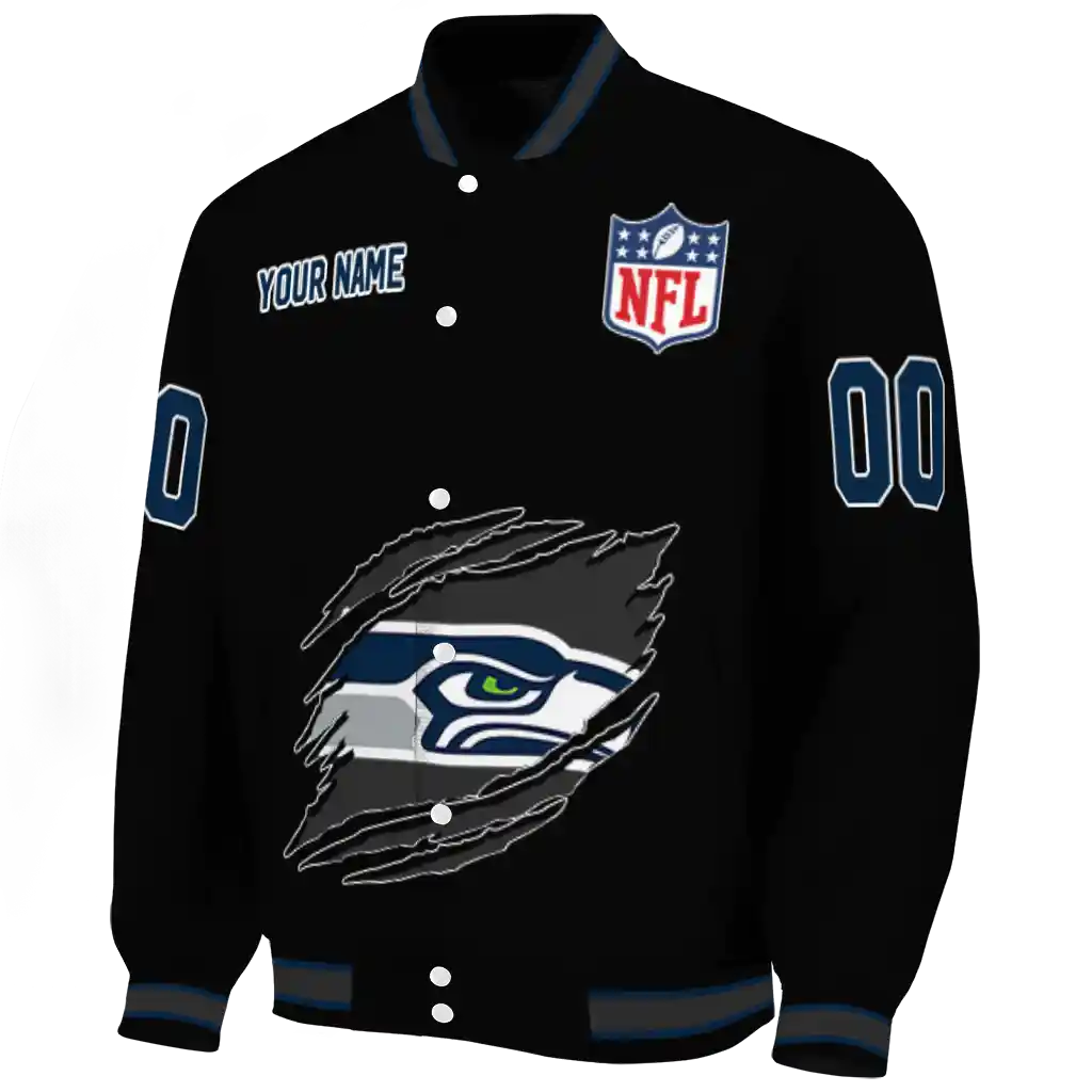 personalized seattle seahawks claw scratch black varsity jacket best selling personalized seattle seahawks claw scratch black varsity jacket best selling