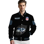 personalized seattle seahawks claw scratch black varsity jacket best selling