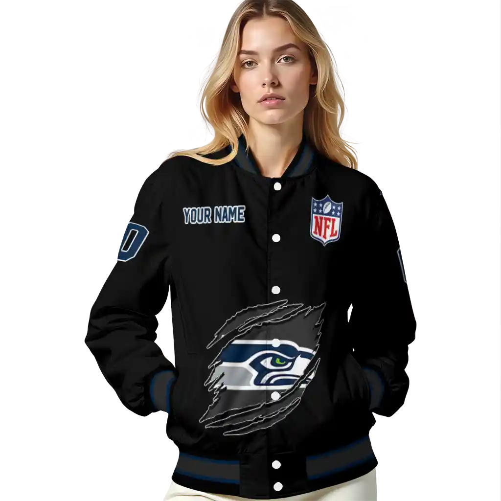 personalized seattle seahawks claw scratch black varsity jacket latest model personalized seattle seahawks claw scratch black varsity jacket latest model