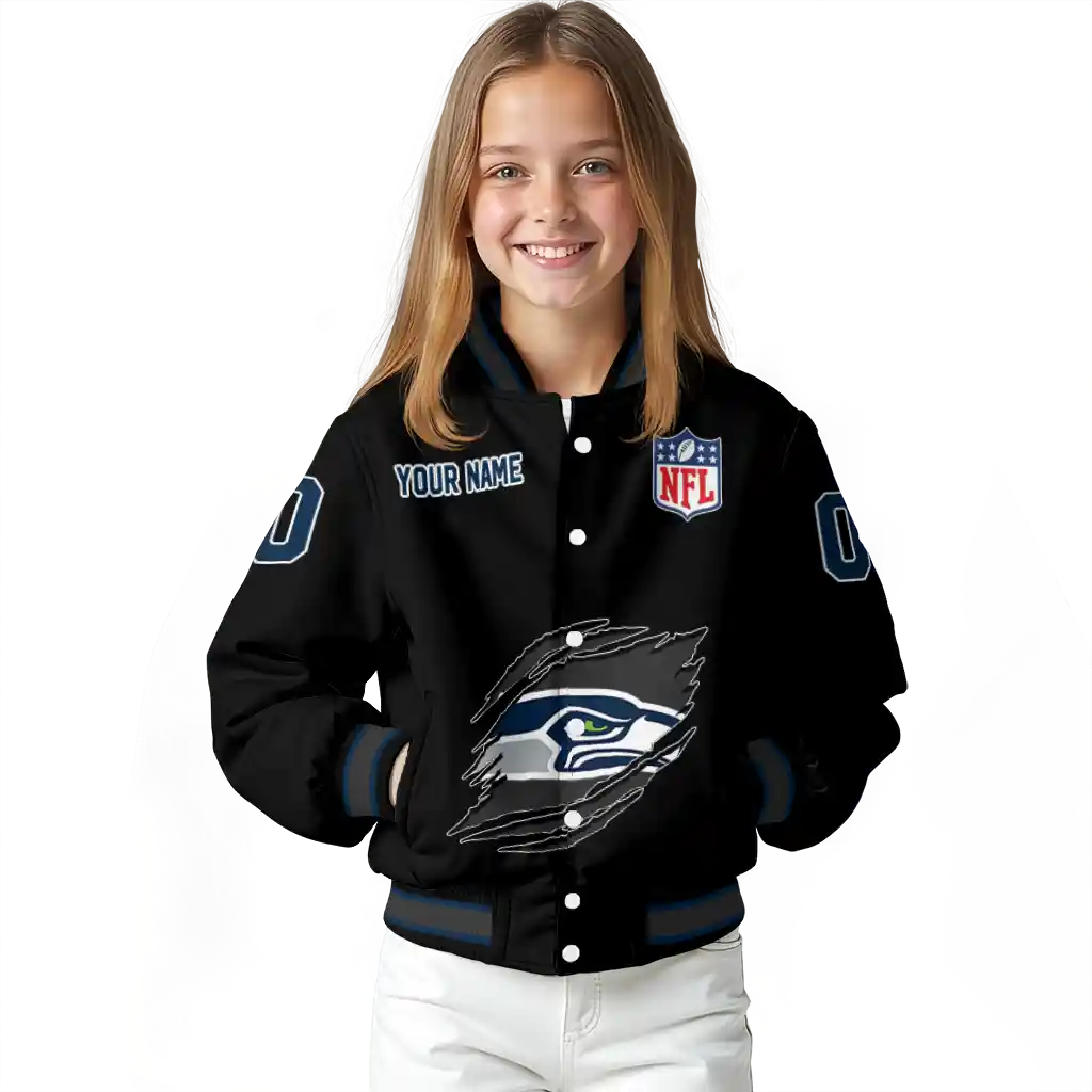 personalized seattle seahawks claw scratch black varsity jacket top rated personalized seattle seahawks claw scratch black varsity jacket top rated