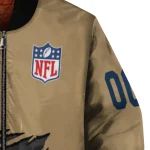 personalized seattle seahawks claw tear beige bomber jacket best selling