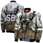 personalized seattle seahawks deer skull camouflage white bomber jacket best selling