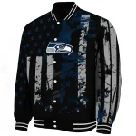 personalized seattle seahawks star stripes blue black varsity jacket best selling