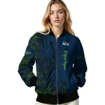 personalized seattle seahawks tribal deer art blue bomber jacket best selling