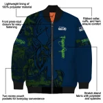 personalized seattle seahawks tribal deer art blue bomber jacket best selling