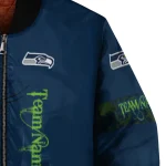 personalized seattle seahawks tribal deer art blue bomber jacket best selling