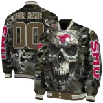 personalized smu mustangs camouflage skull camouflage varsity jacket best selling