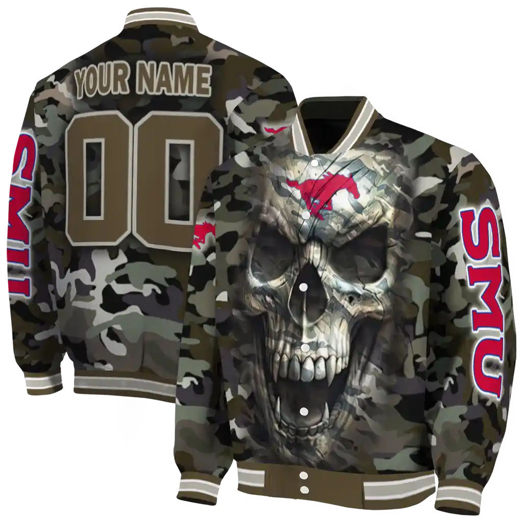 personalized smu mustangs camouflage skull camouflage varsity jacket fashion forward personalized smu mustangs camouflage skull camouflage varsity jacket fashion forward
