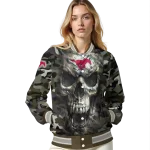 personalized smu mustangs camouflage skull camouflage varsity jacket best selling
