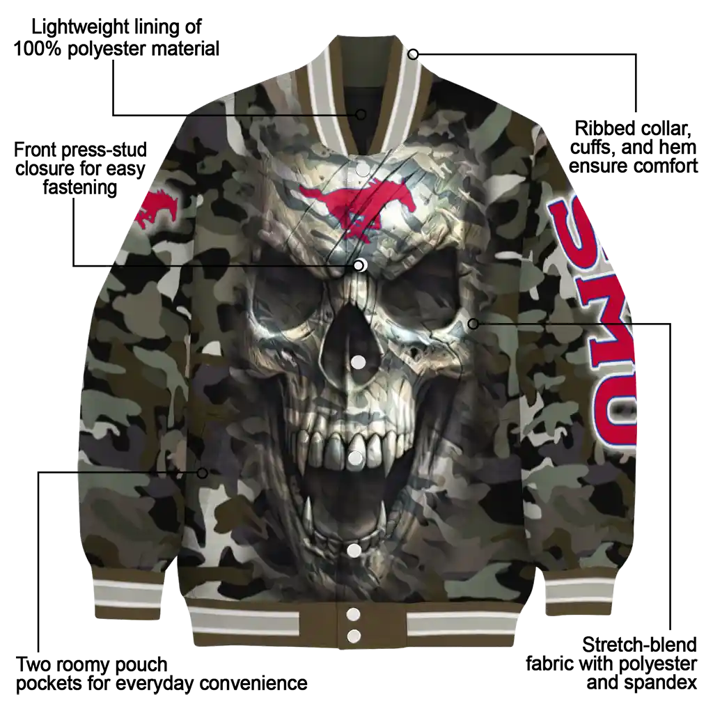 personalized smu mustangs camouflage skull camouflage varsity jacket new arrival personalized smu mustangs camouflage skull camouflage varsity jacket new arrival