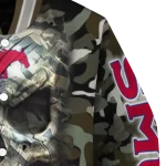personalized smu mustangs camouflage skull camouflage varsity jacket best selling