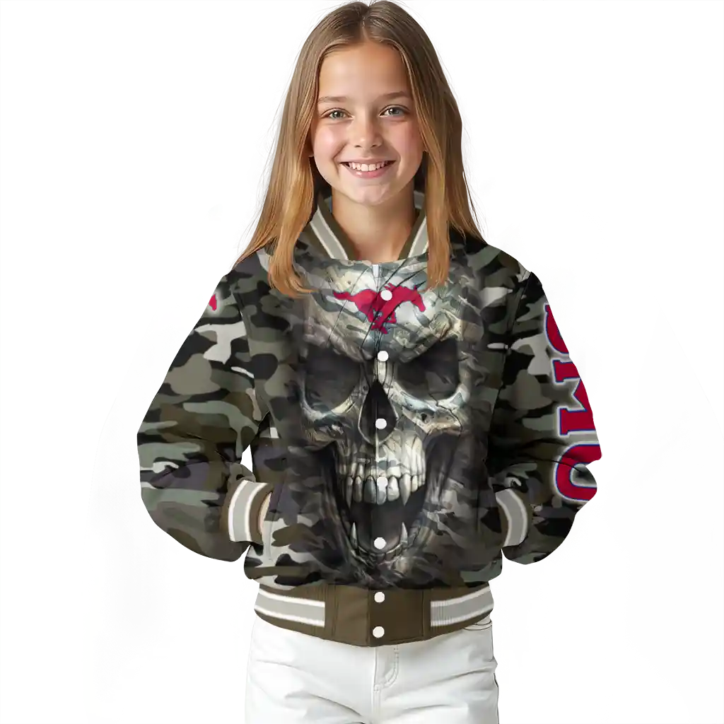 personalized smu mustangs camouflage skull camouflage varsity jacket top rated personalized smu mustangs camouflage skull camouflage varsity jacket top rated