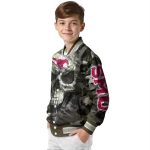 personalized smu mustangs camouflage skull camouflage varsity jacket best selling