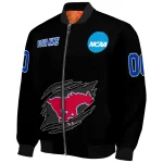 personalized smu mustangs claw shred black bomber jacket best selling