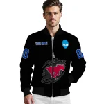 personalized smu mustangs claw shred black bomber jacket best selling