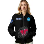 personalized smu mustangs claw shred black bomber jacket best selling