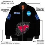 personalized smu mustangs claw shred black bomber jacket best selling