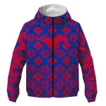 personalized smu mustangs geometric blossom blue windbreaker jacket best selling