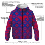 personalized smu mustangs geometric blossom blue windbreaker jacket best selling