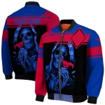 personalized smu mustangs reaper hands blue black bomber jacket best selling