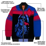 personalized smu mustangs reaper hands blue black bomber jacket best selling