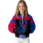 personalized smu mustangs reaper hands blue black bomber jacket best selling