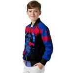 personalized smu mustangs reaper hands blue black bomber jacket best selling