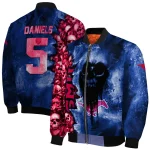 personalized smu mustangs skull cluster blue bomber jacket best selling