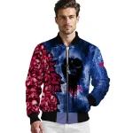 personalized smu mustangs skull cluster blue bomber jacket best selling