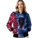 personalized smu mustangs skull cluster blue bomber jacket best selling