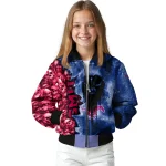 personalized smu mustangs skull cluster blue bomber jacket best selling