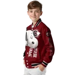 personalized south carolina gamecocks snoopy head garnet varsity jacket best selling
