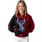 personalized south carolina gamecocks stitch laughing garnet varsity jacket best selling