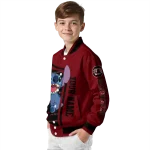 personalized south carolina gamecocks stitch laughing garnet varsity jacket best selling