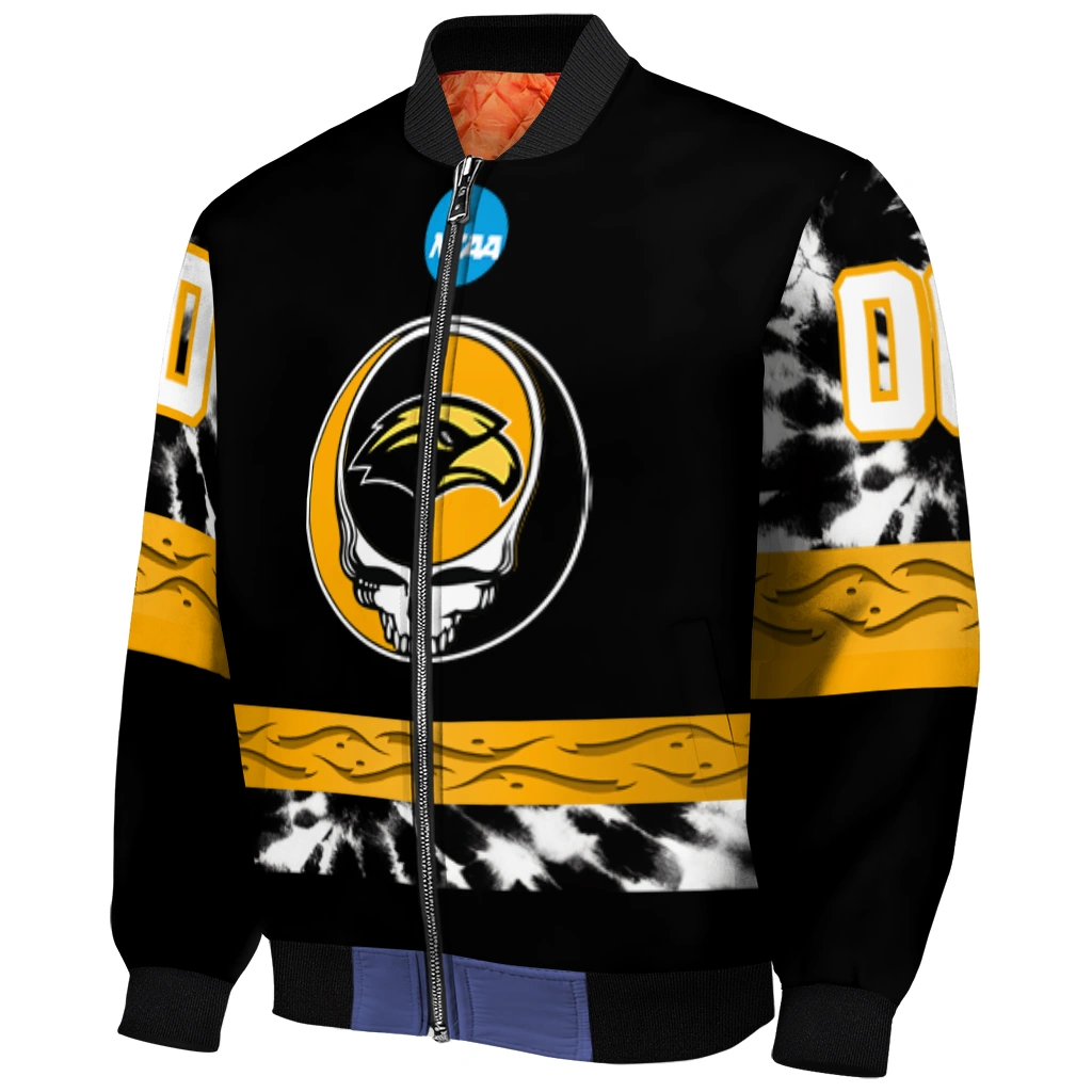 personalized southern miss golden eagles circle skull black bomber jacket fashion forward personalized southern miss golden eagles circle skull black bomber jacket fashion forward