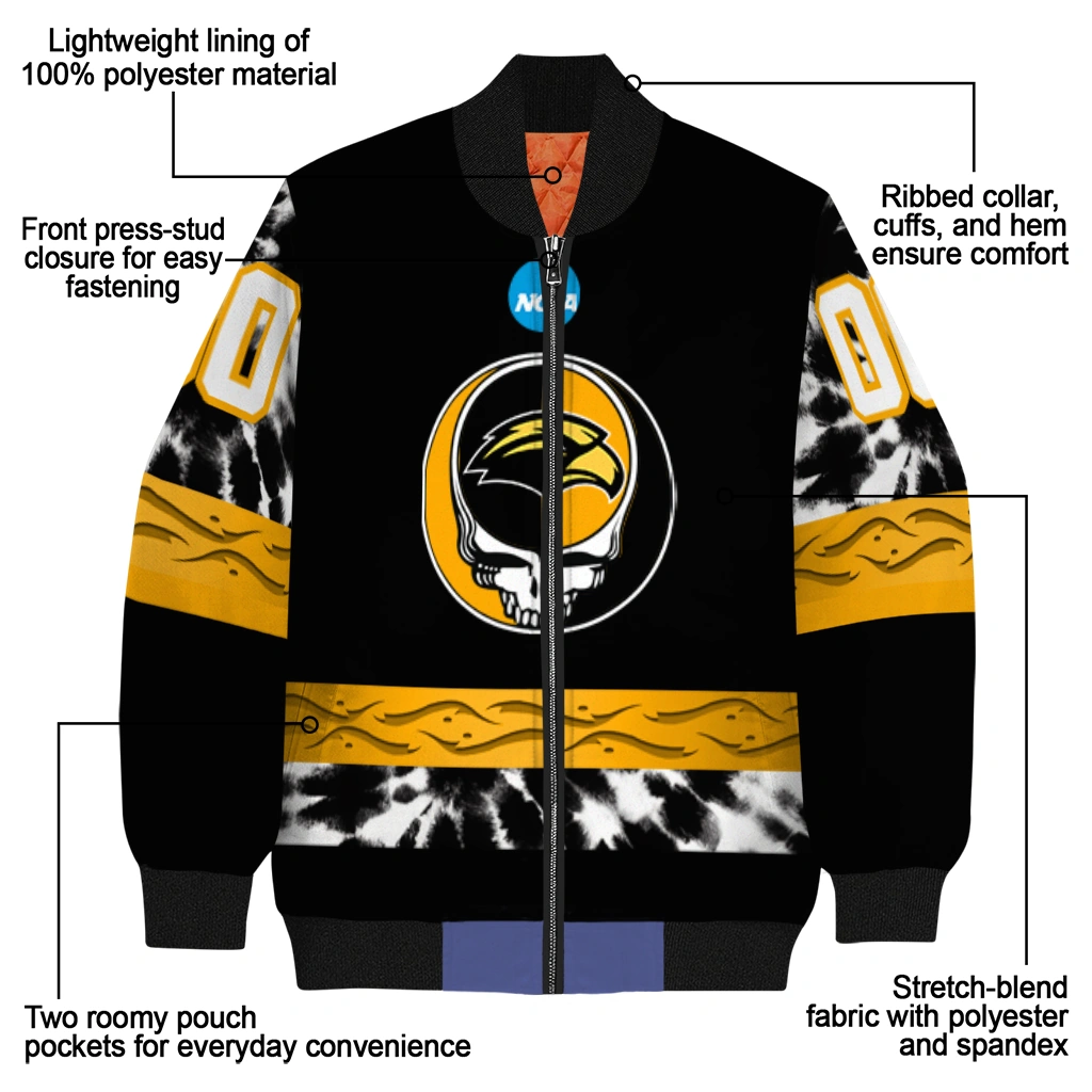 personalized southern miss golden eagles circle skull black bomber jacket new arrival personalized southern miss golden eagles circle skull black bomber jacket new arrival