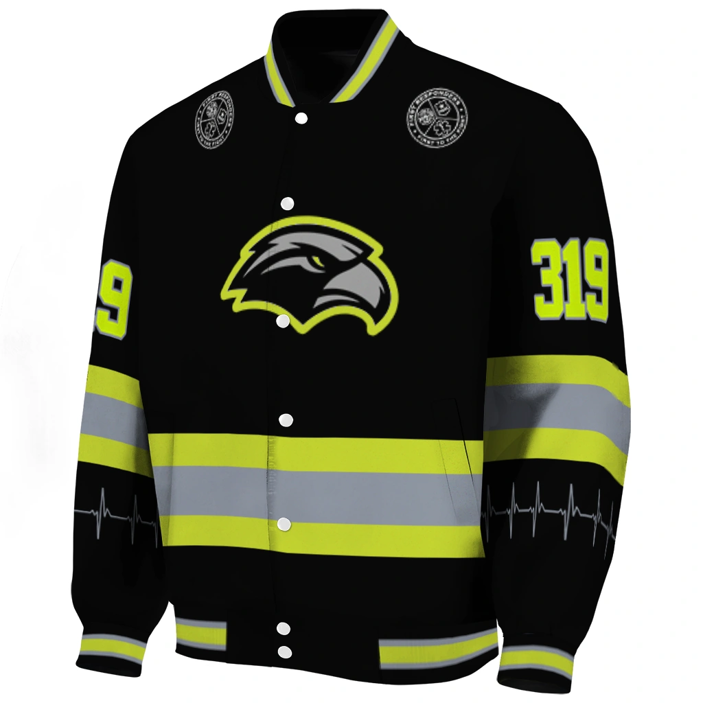 personalized southern miss golden eagles heartbeat accent black green varsity jacket best selling personalized southern miss golden eagles heartbeat accent black green varsity jacket best selling