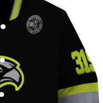 personalized southern miss golden eagles heartbeat accent black green varsity jacket best selling