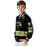 personalized southern miss golden eagles heartbeat accent black green varsity jacket best selling
