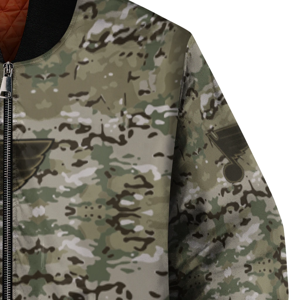 personalized st louis blues camouflage abstract camouflage bomber jacket premium grade personalized st louis blues camouflage abstract camouflage bomber jacket premium grade