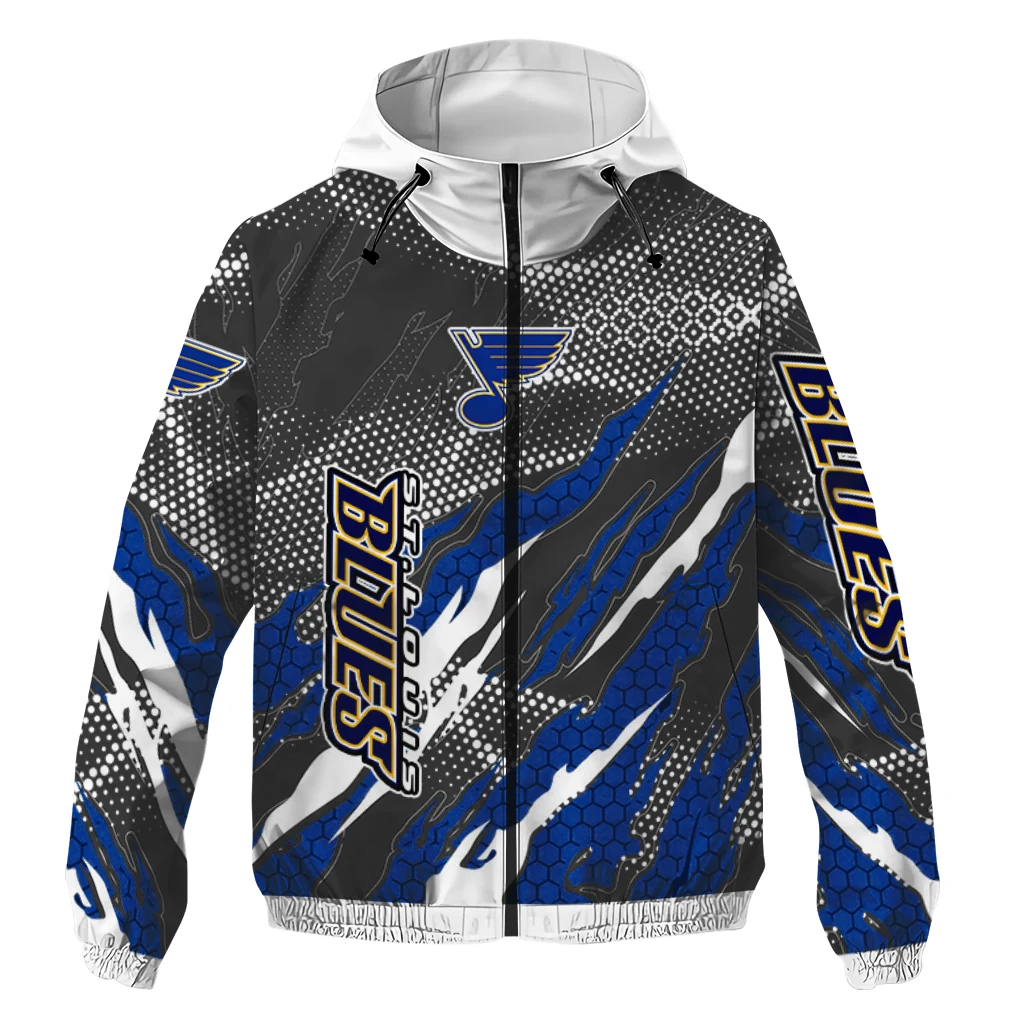 personalized st louis blues claw mesh blue gray windbreaker jacket best selling personalized st louis blues claw mesh blue gray windbreaker jacket best selling