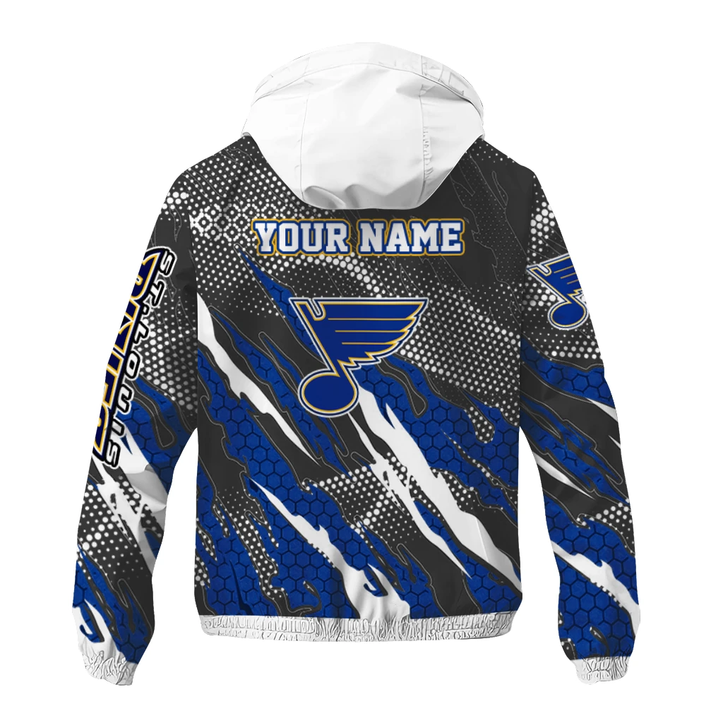 personalized st louis blues claw mesh blue gray windbreaker jacket fashion forward personalized st louis blues claw mesh blue gray windbreaker jacket fashion forward