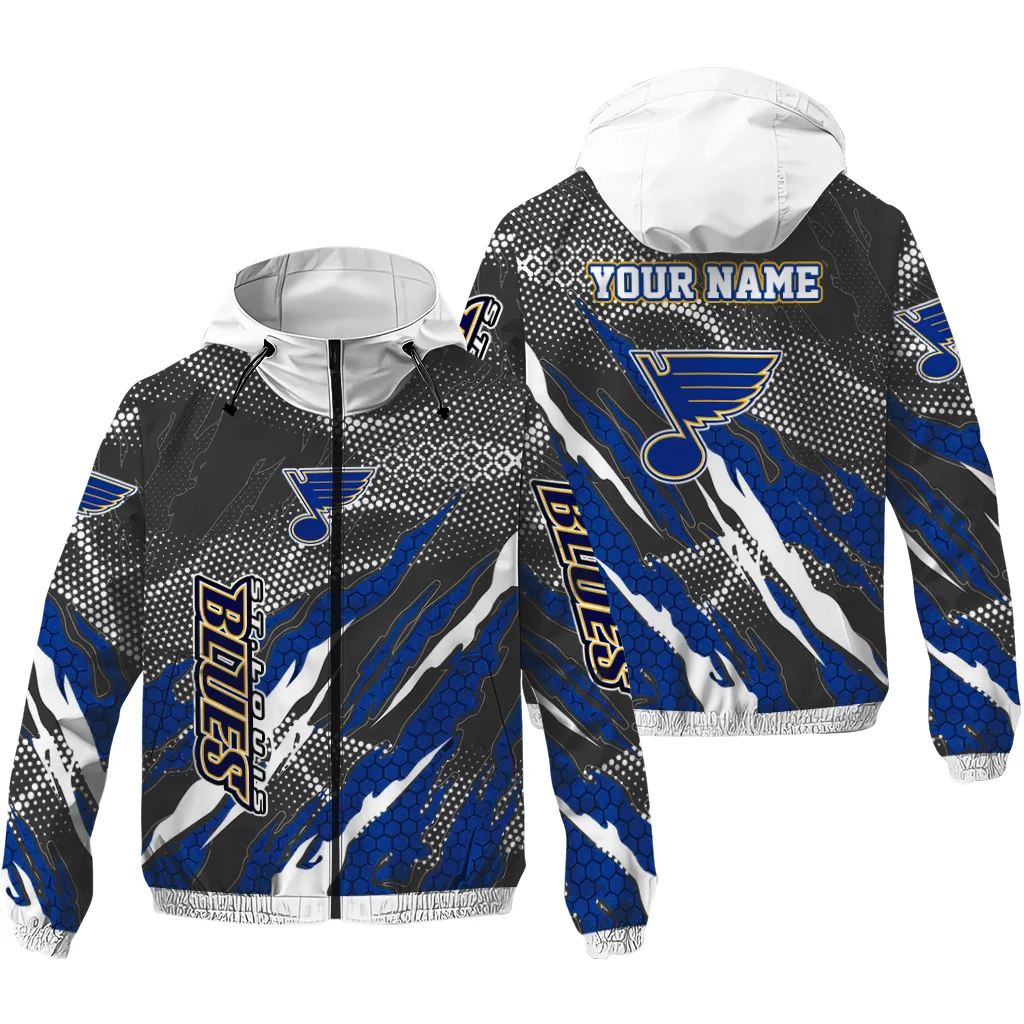 personalized st louis blues claw mesh blue gray windbreaker jacket high quality personalized st louis blues claw mesh blue gray windbreaker jacket high quality