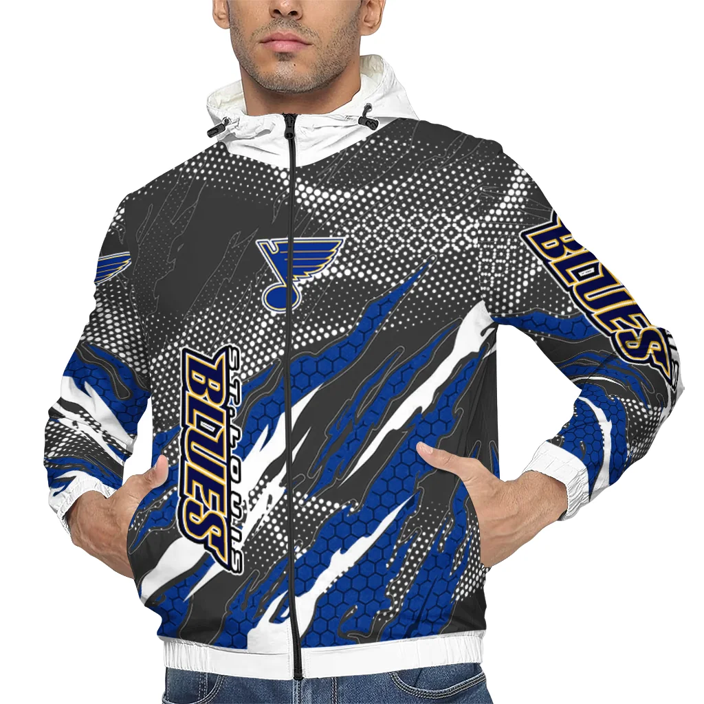 personalized st louis blues claw mesh blue gray windbreaker jacket top rated personalized st louis blues claw mesh blue gray windbreaker jacket top rated