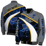 personalized st louis blues electric flash blue varsity jacket best selling