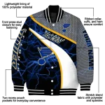 personalized st louis blues electric flash blue varsity jacket best selling